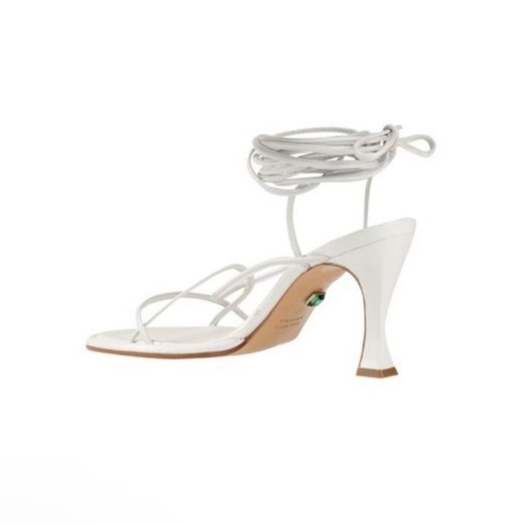 NWT Ilio Smeraldo llenia 02 Strappy Ankle Tie High Heel Sandals White size 37 - Picture 5 of 12